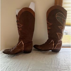 Brown coffee color suede leather boots